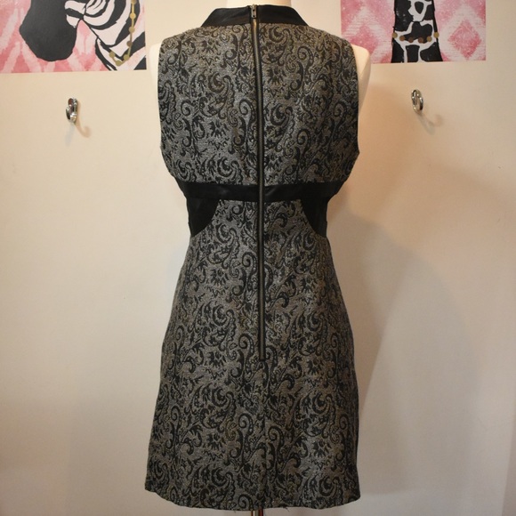 BCBG Printed Dress w/ Leather Striping - Picture 2 of 7